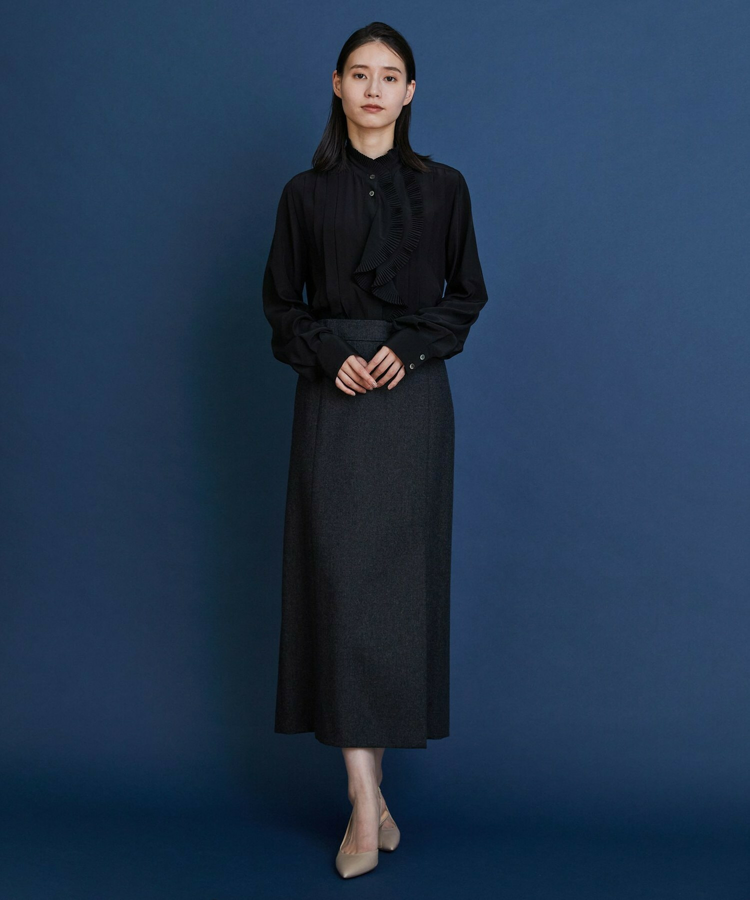 【COUTURIER】シルクデシン16匁ブラウス 詳細画像 ブラック 1