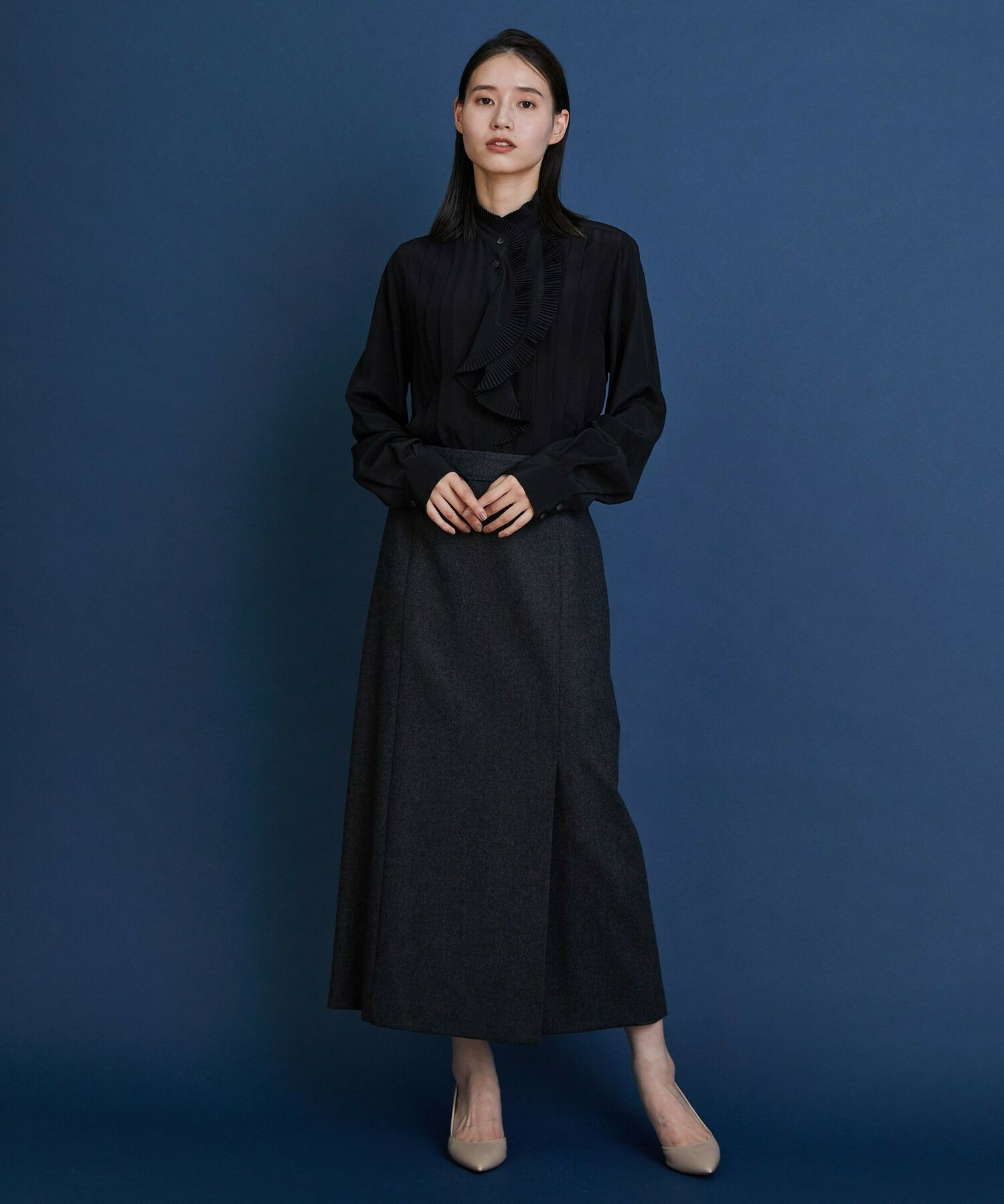 【COUTURIER】シルクデシン16匁ブラウス 詳細画像 ブラック 2