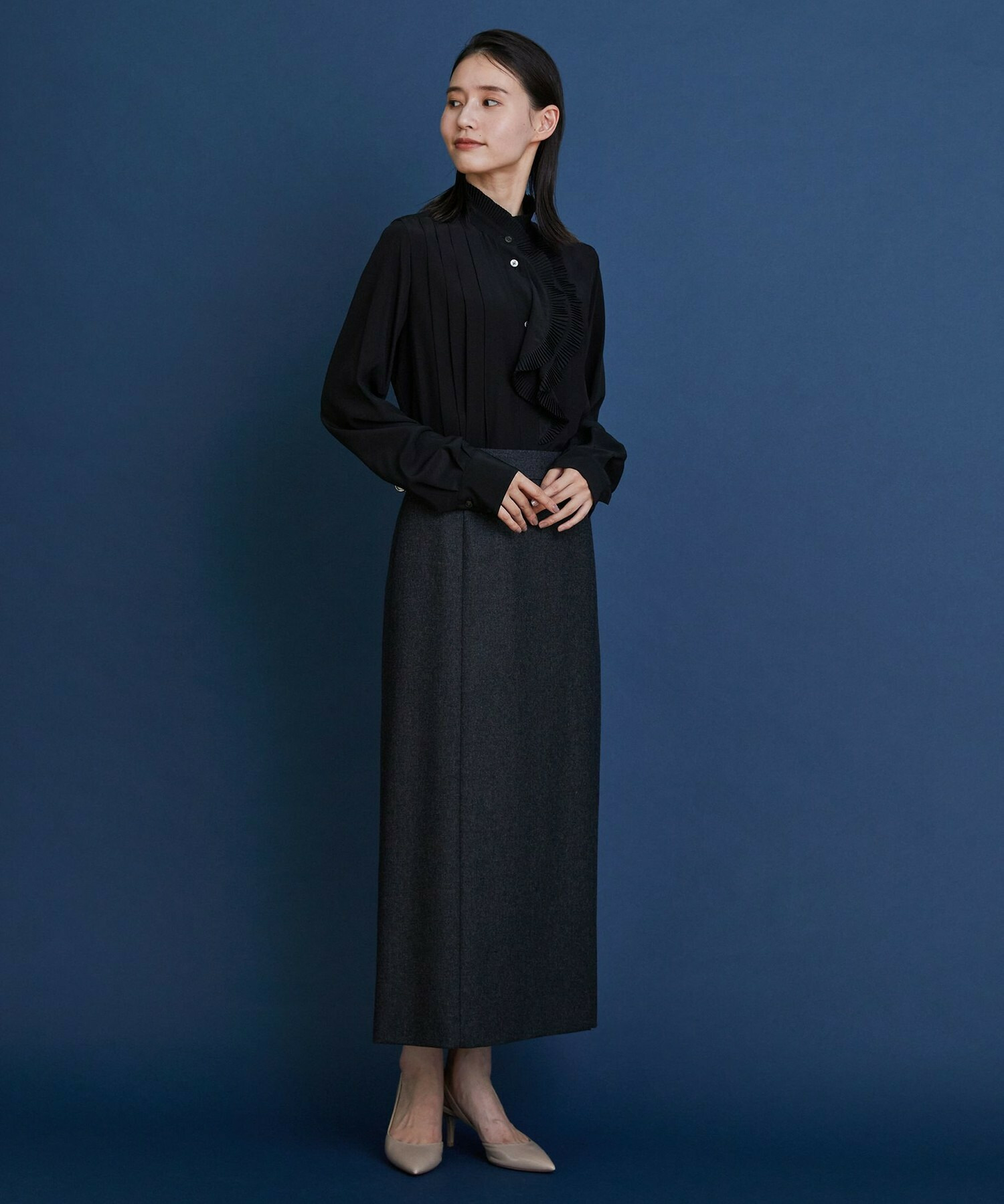 【COUTURIER】シルクデシン16匁ブラウス 詳細画像 ブラック 3