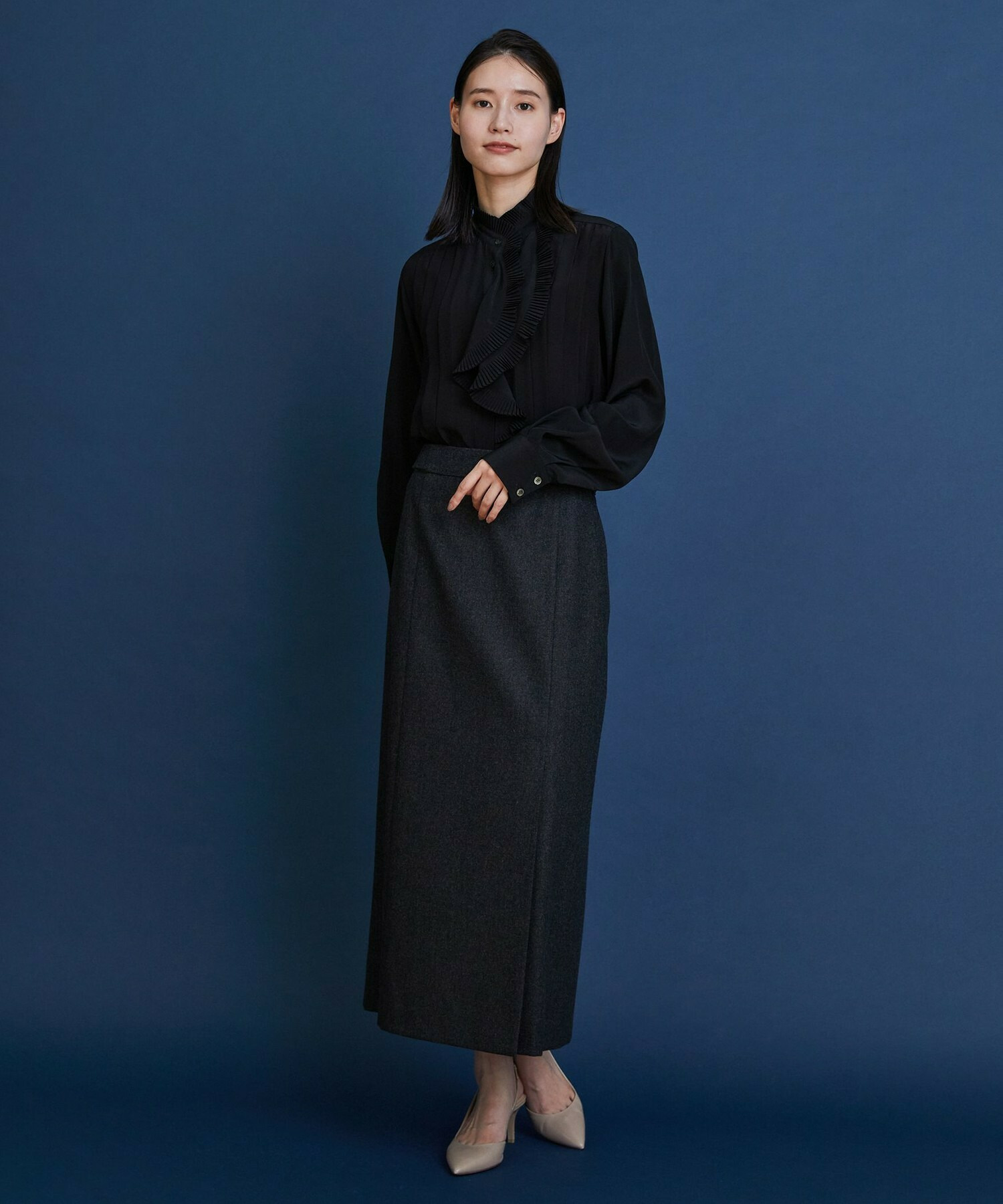 【COUTURIER】シルクデシン16匁ブラウス 詳細画像 ブラック 4