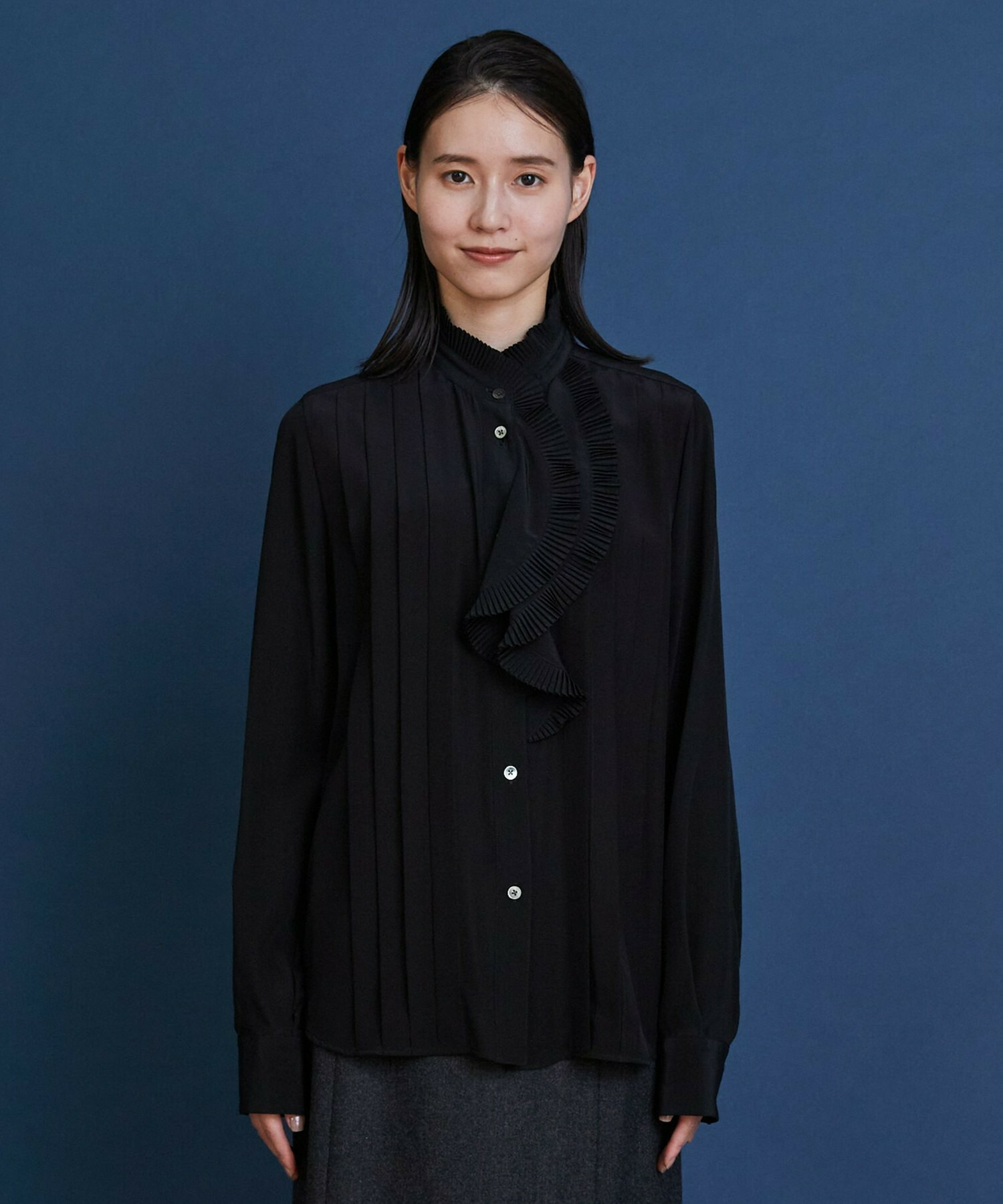 【COUTURIER】シルクデシン16匁ブラウス 詳細画像 ブラック 7