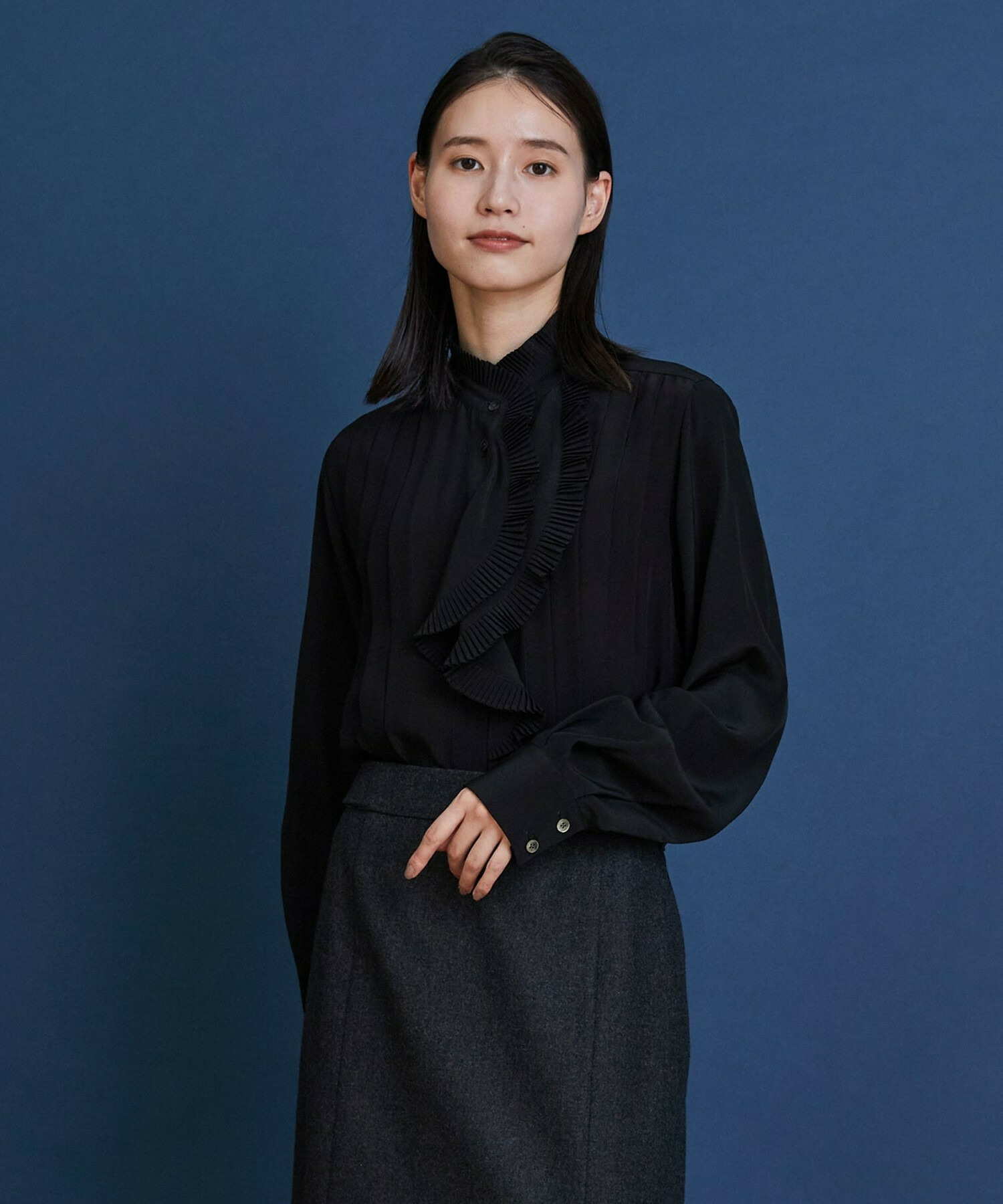 【COUTURIER】シルクデシン16匁ブラウス 詳細画像 ブラック 1