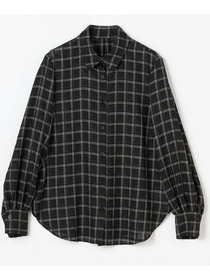 【COUTURIER】ウールシアーチェックブラウス 詳細画像 ブラック 13