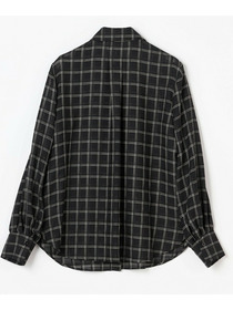 【COUTURIER】ウールシアーチェックブラウス 詳細画像 ブラック 14