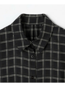 【COUTURIER】ウールシアーチェックブラウス 詳細画像 ブラック 15