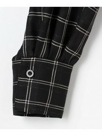 【COUTURIER】ウールシアーチェックブラウス 詳細画像 ブラック 17