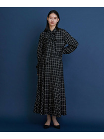 【COUTURIER】ウールシアーチェックブラウス 詳細画像 ブラック 3