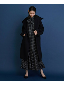 【COUTURIER】ウールシアーチェックブラウス 詳細画像 ブラック 8