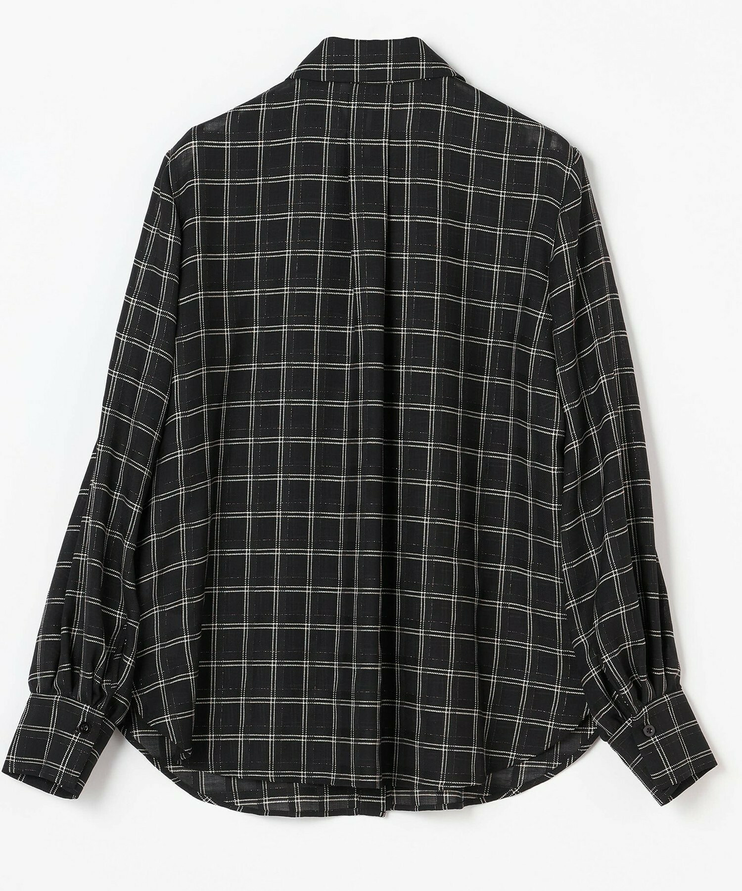 【COUTURIER】ウールシアーチェックブラウス 詳細画像 ブラック 14