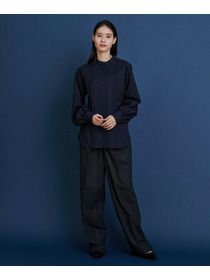 【COUTURIER】super120'sテクノストレッチブラウス 詳細画像 ネイビー 2