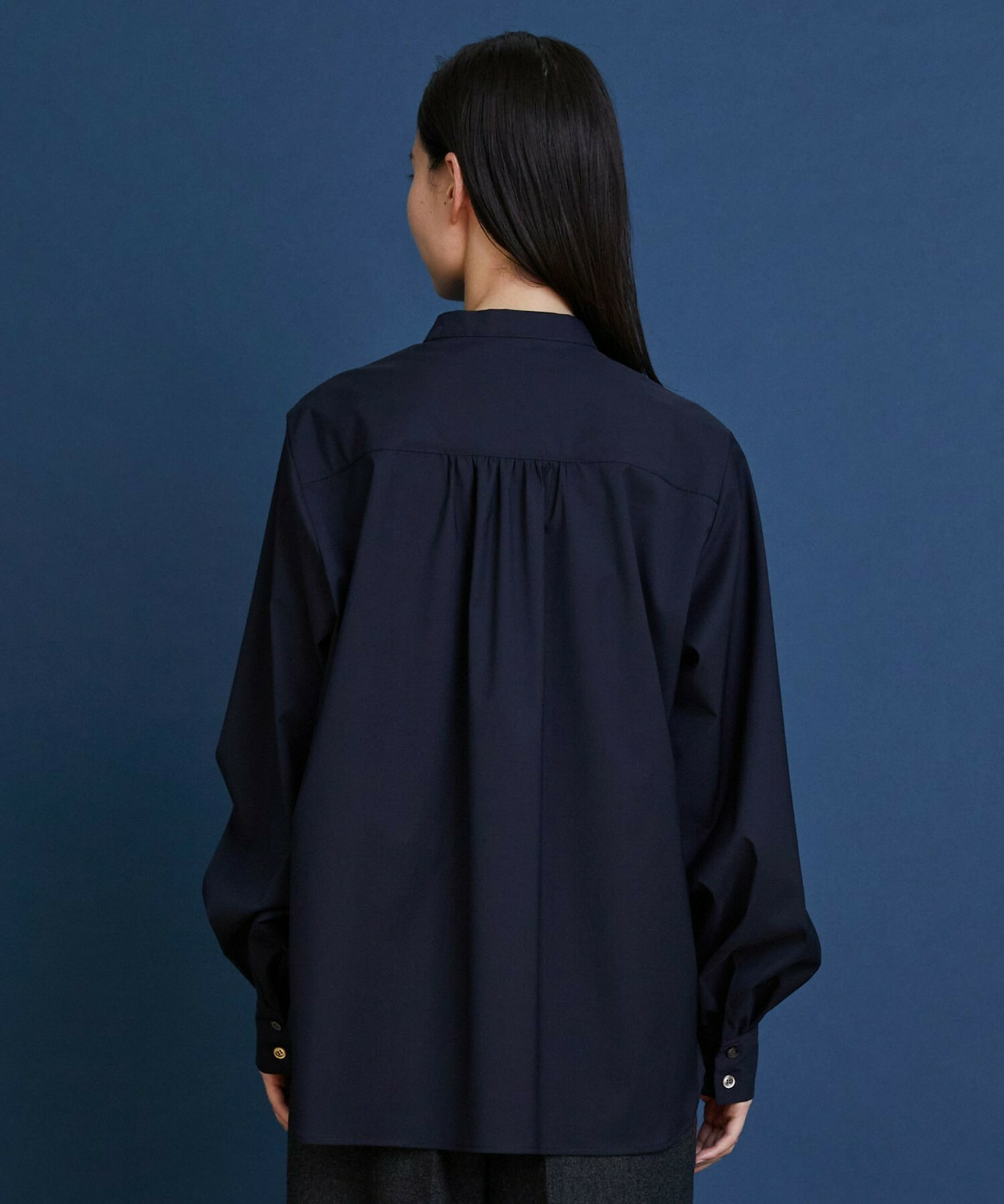 【COUTURIER】super120'sテクノストレッチブラウス 詳細画像 ネイビー 7