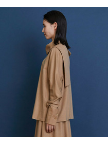 【COUTURIER】ピュアキャメルドレープブラウス 詳細画像 キャメル 11