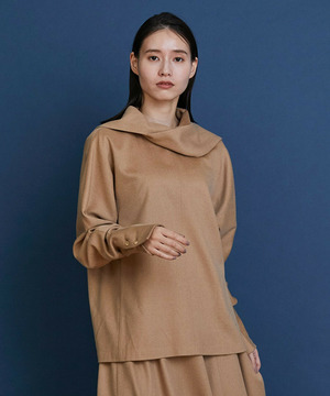 【COUTURIER】ピュアキャメルドレープブラウス 詳細画像 キャメル 1