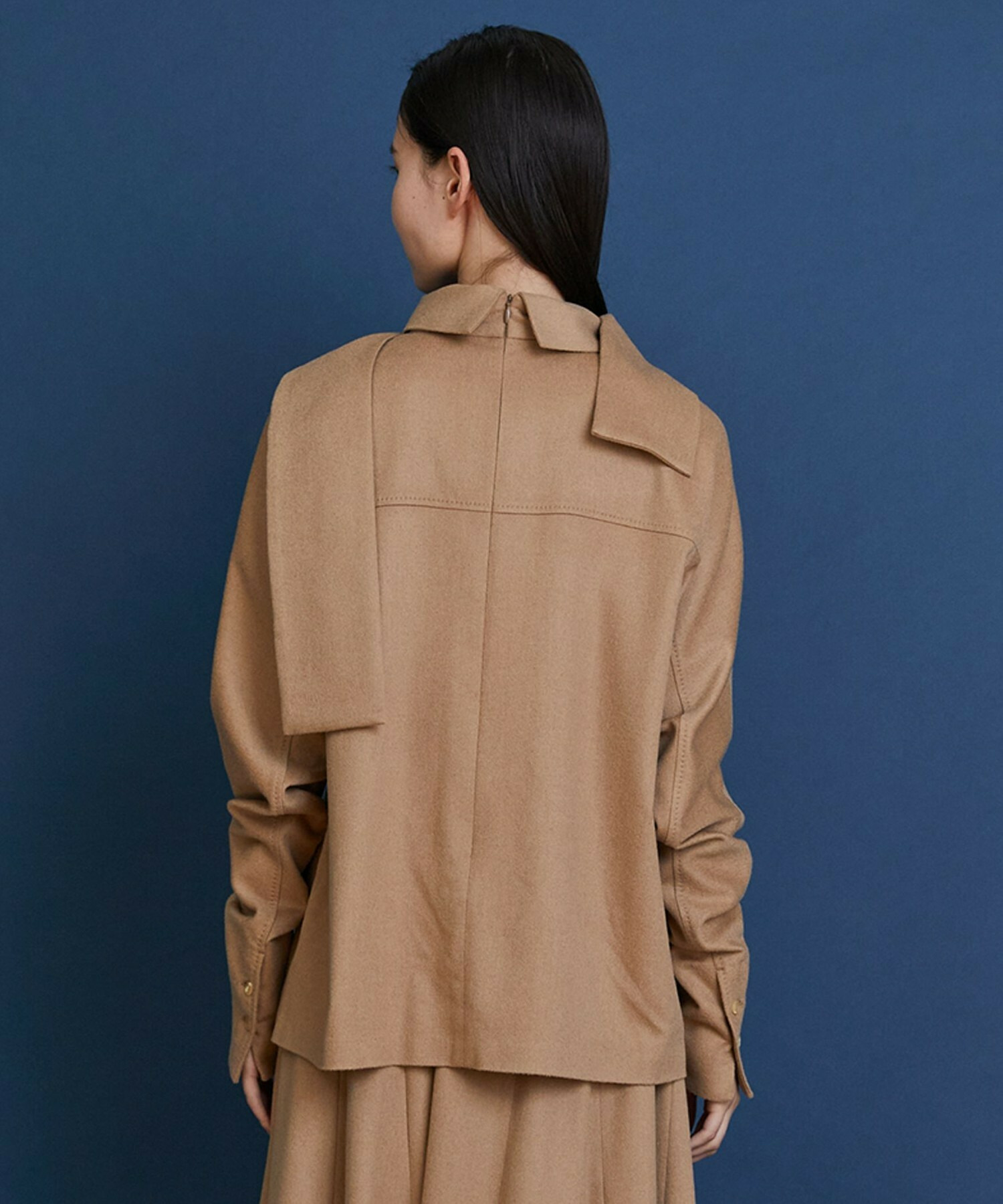 【COUTURIER】ピュアキャメルドレープブラウス 詳細画像 キャメル 12