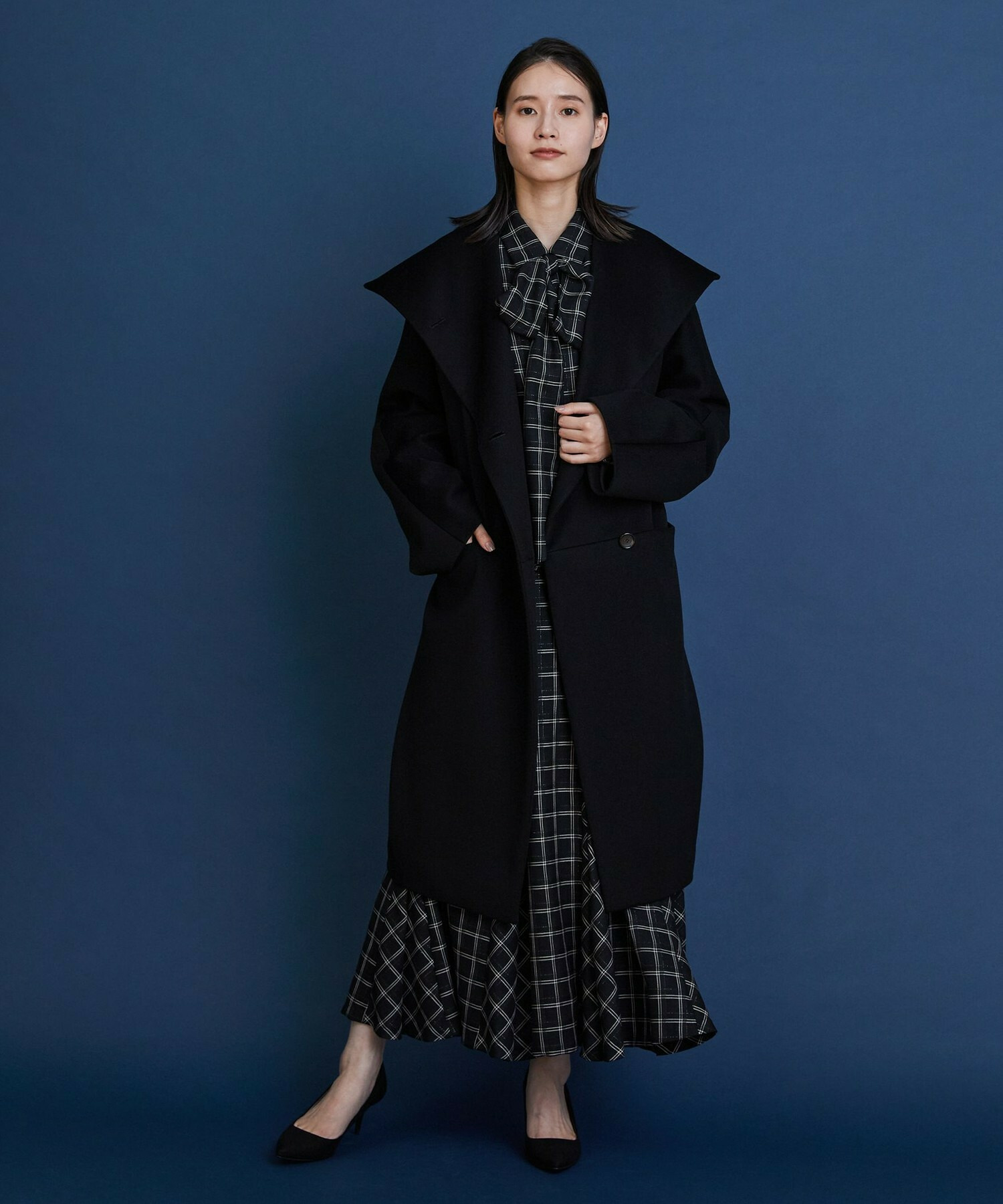 【COUTURIER】ピュアカシミヤロングコート 詳細画像 ブラック 1