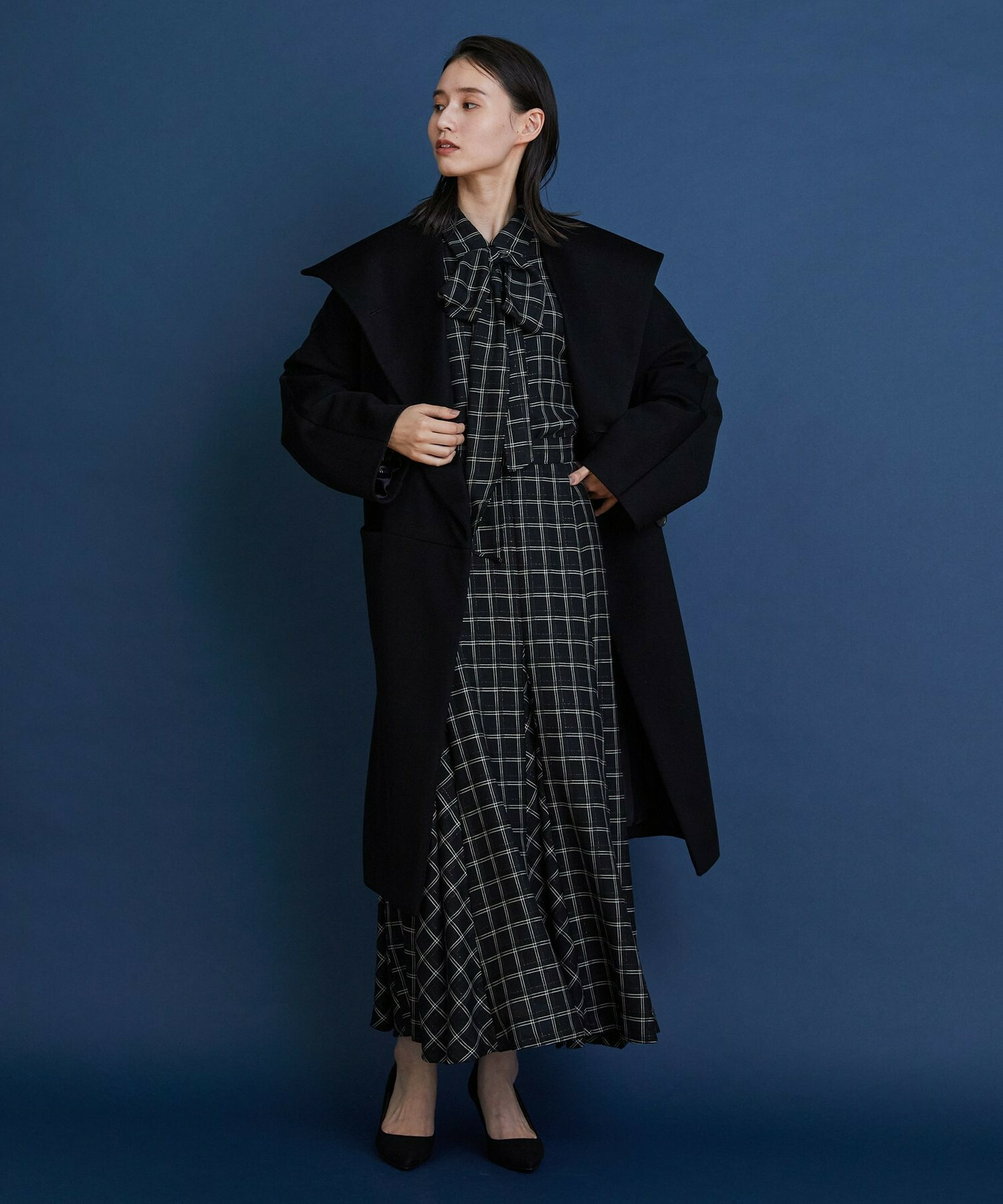 【COUTURIER】ピュアカシミヤロングコート 詳細画像 ブラック 2