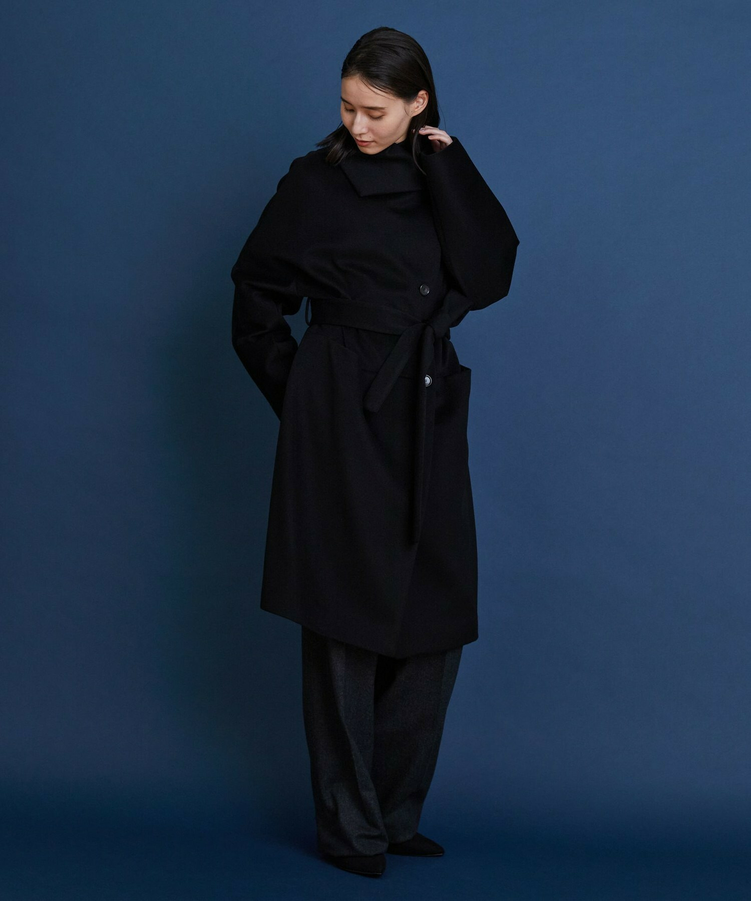 【COUTURIER】ピュアカシミヤロングコート 詳細画像 ブラック 5