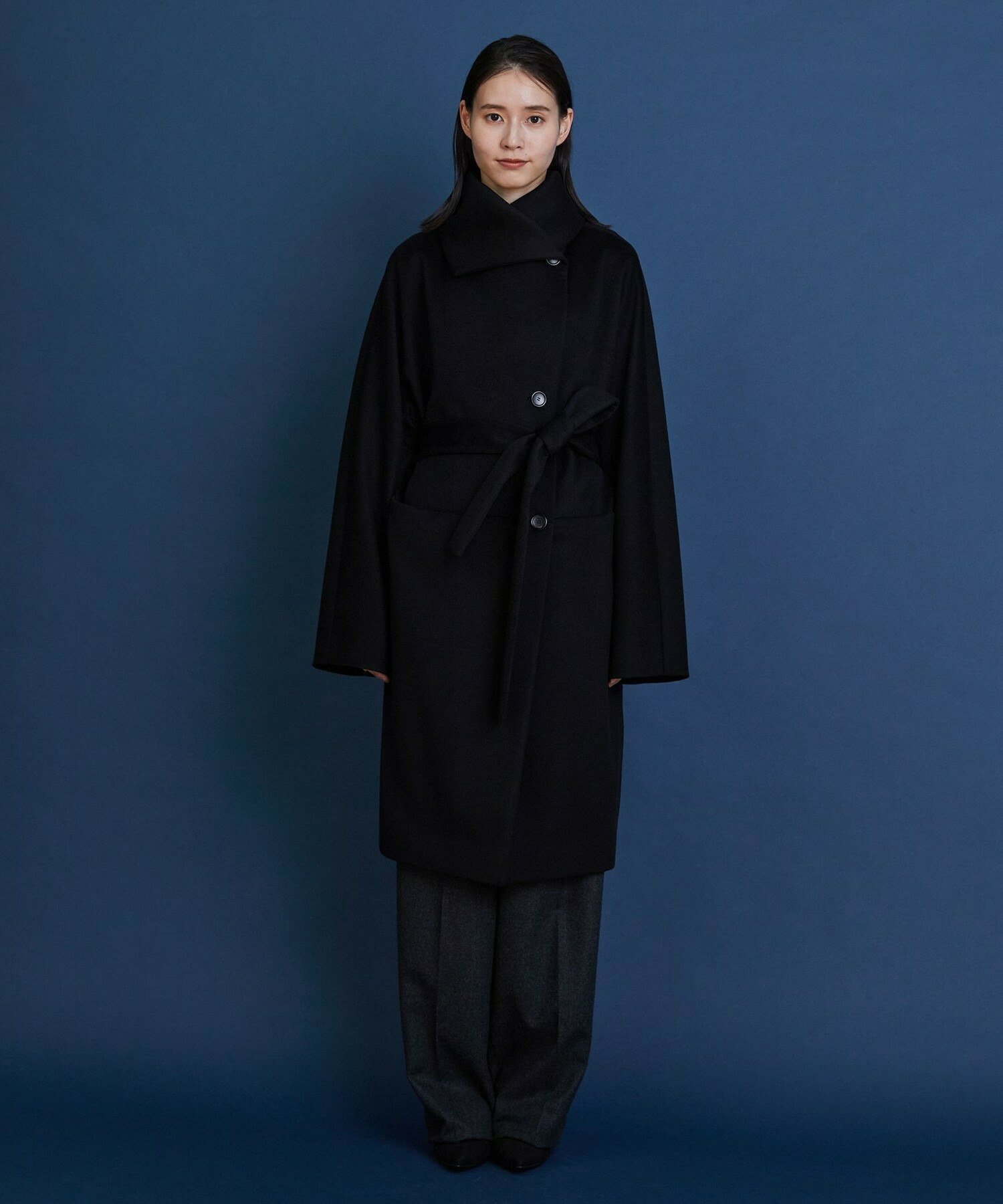 【COUTURIER】ピュアカシミヤロングコート 詳細画像 ブラック 8