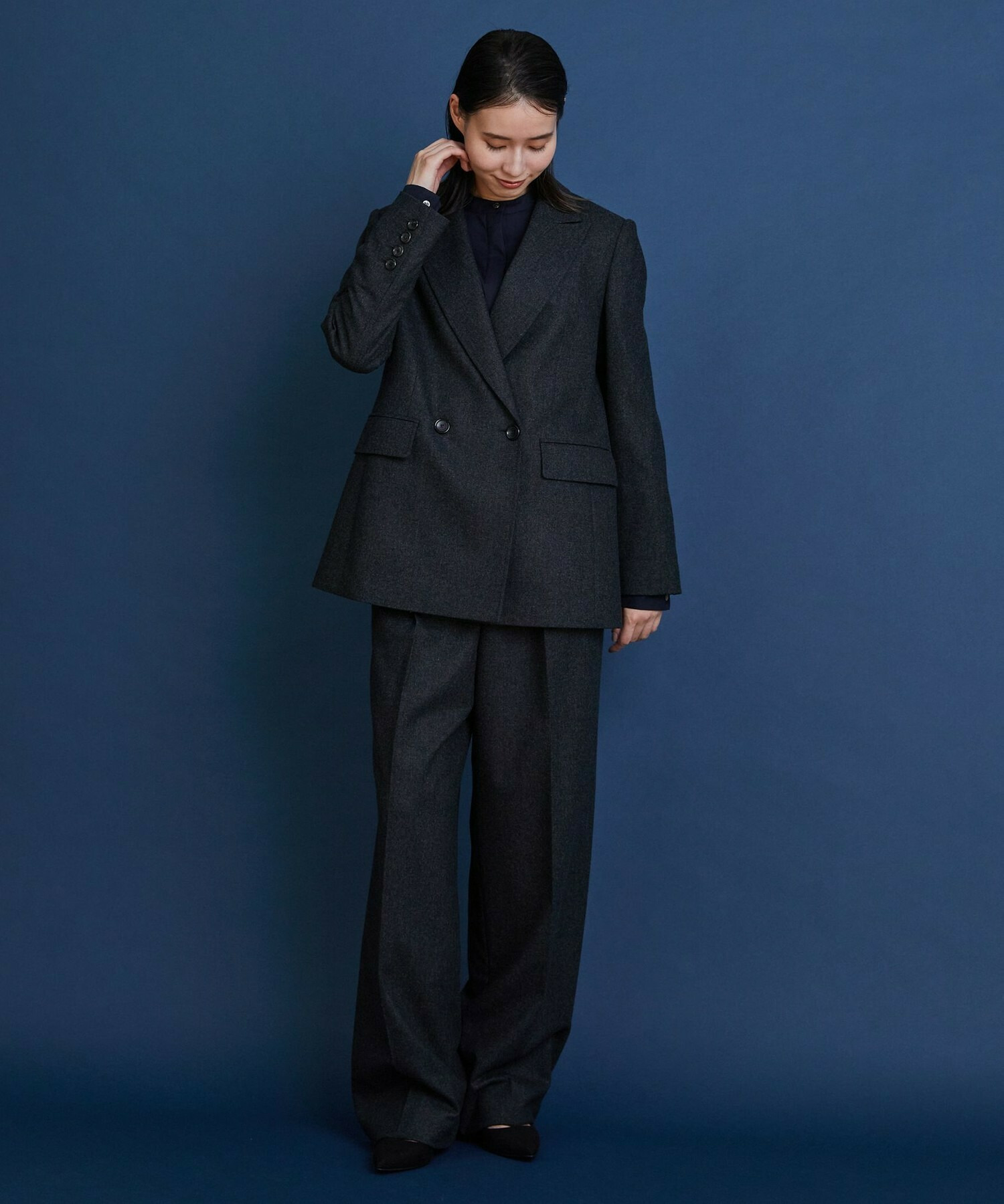 【COUTURIER】ウールカシミヤテーラードジャケット 詳細画像 チャコールグレー 2