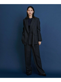 【COUTURIER】ウールカシミヤストレートパンツ 詳細画像 チャコールグレー 12