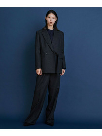 【COUTURIER】ウールカシミヤストレートパンツ 詳細画像 チャコールグレー 13