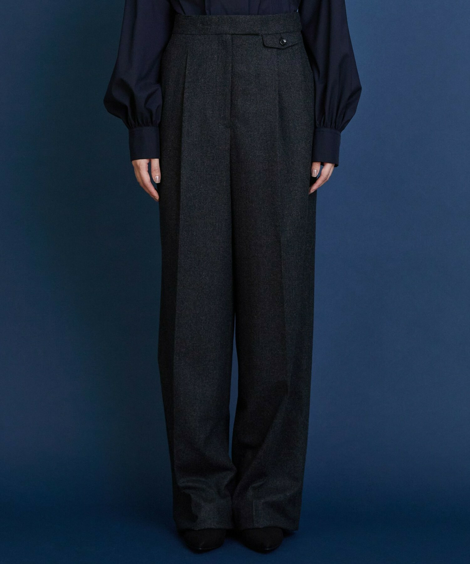 【COUTURIER】ウールカシミヤストレートパンツ 詳細画像 チャコールグレー 15