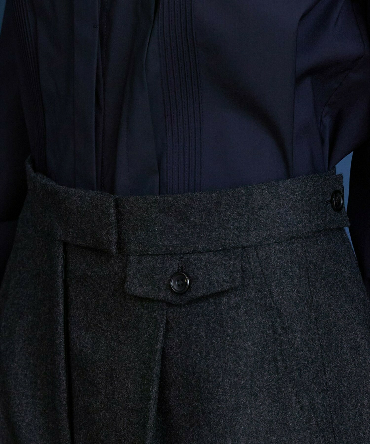 【COUTURIER】ウールカシミヤストレートパンツ 詳細画像 チャコールグレー 18