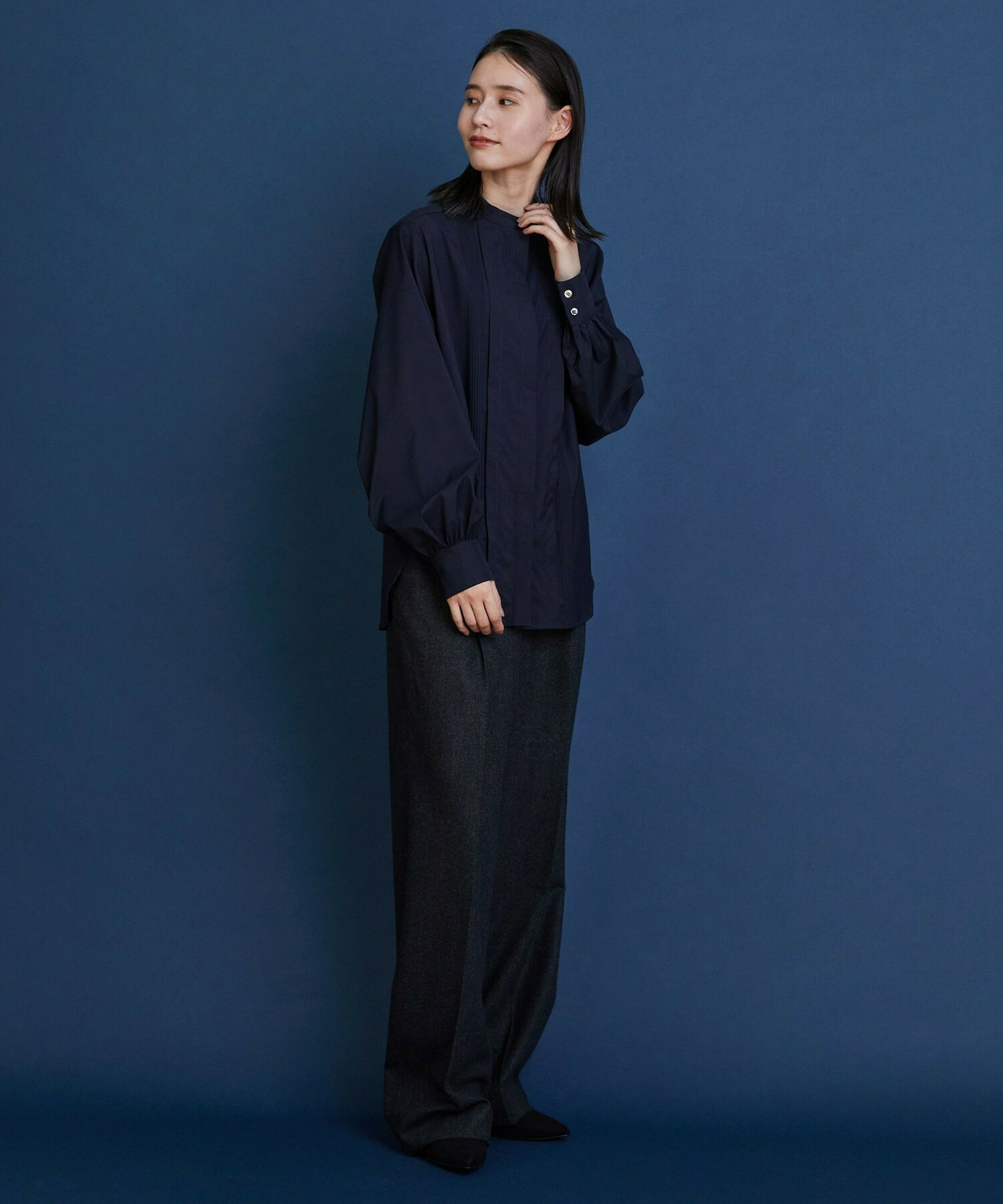 【COUTURIER】ウールカシミヤストレートパンツ 詳細画像 チャコールグレー 4