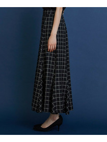 【COUTURIER】ウールシアーチェックフレアスカート 詳細画像 ブラック 10