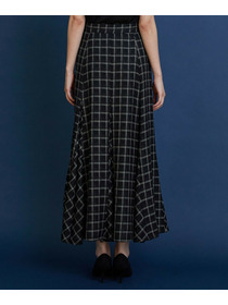 【COUTURIER】ウールシアーチェックフレアスカート 詳細画像 ブラック 11