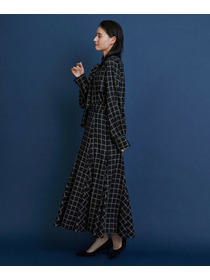 【COUTURIER】ウールシアーチェックフレアスカート 詳細画像 ブラック 5