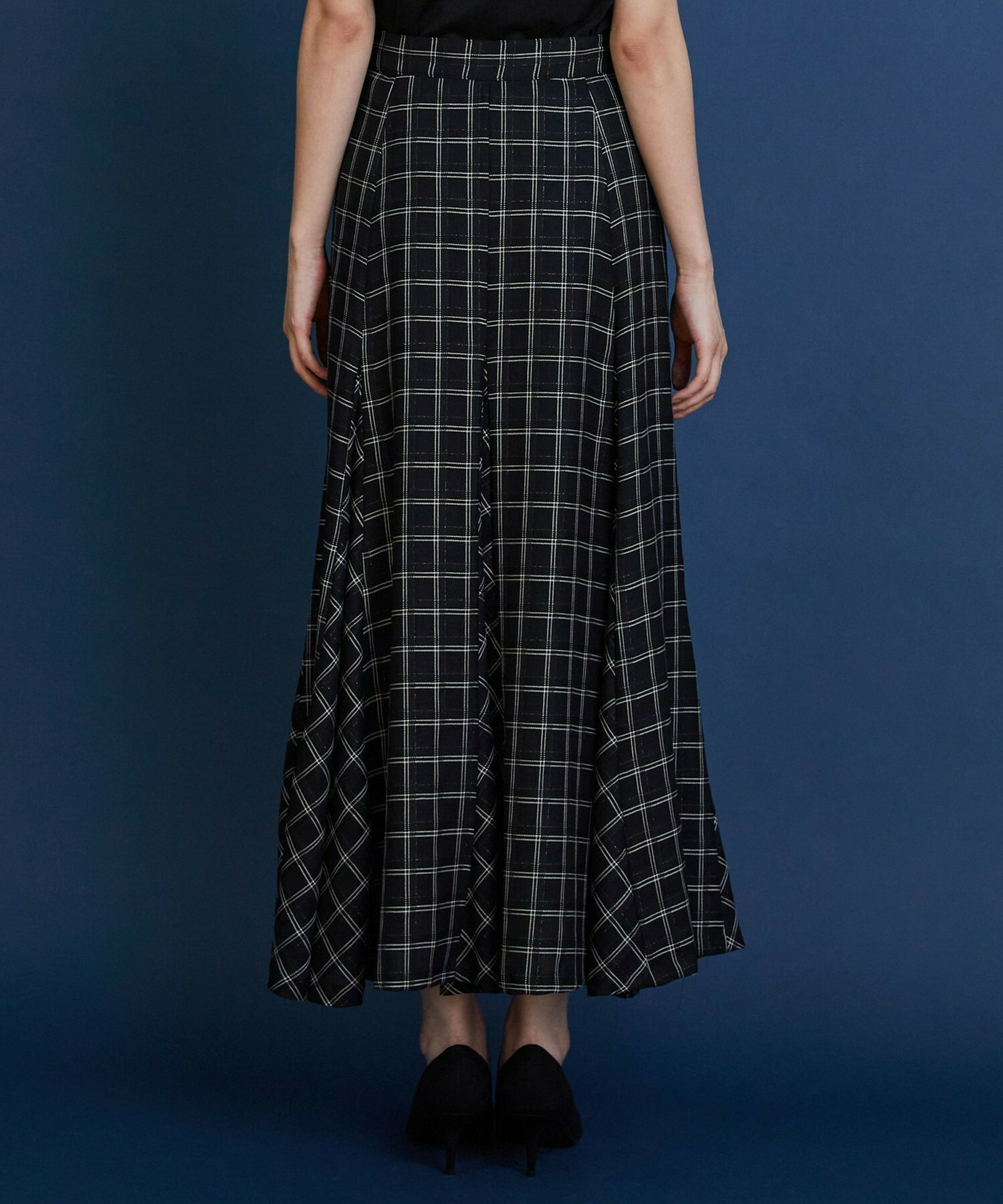 【COUTURIER】ウールシアーチェックフレアスカート 詳細画像 ブラック 11