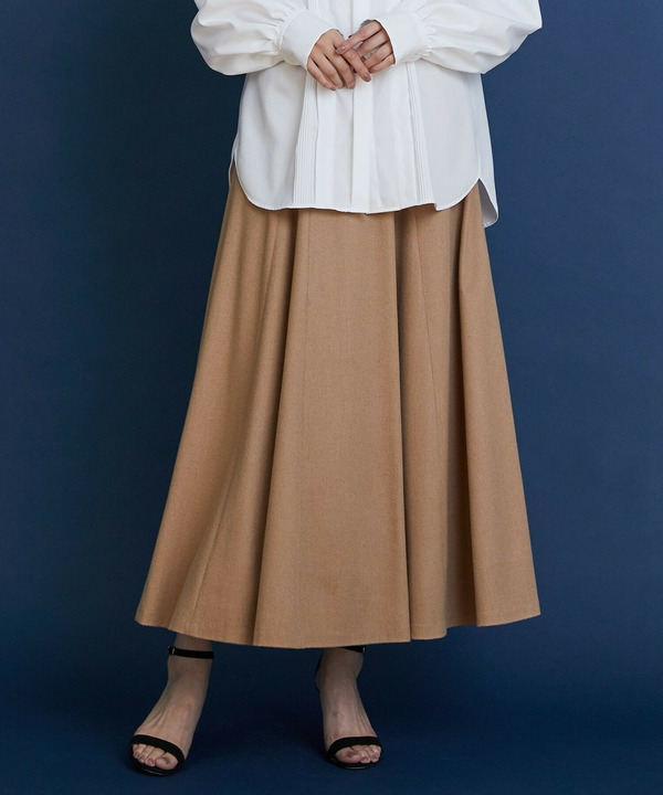 【COUTURIER】ピュアキャメルフレアスカート