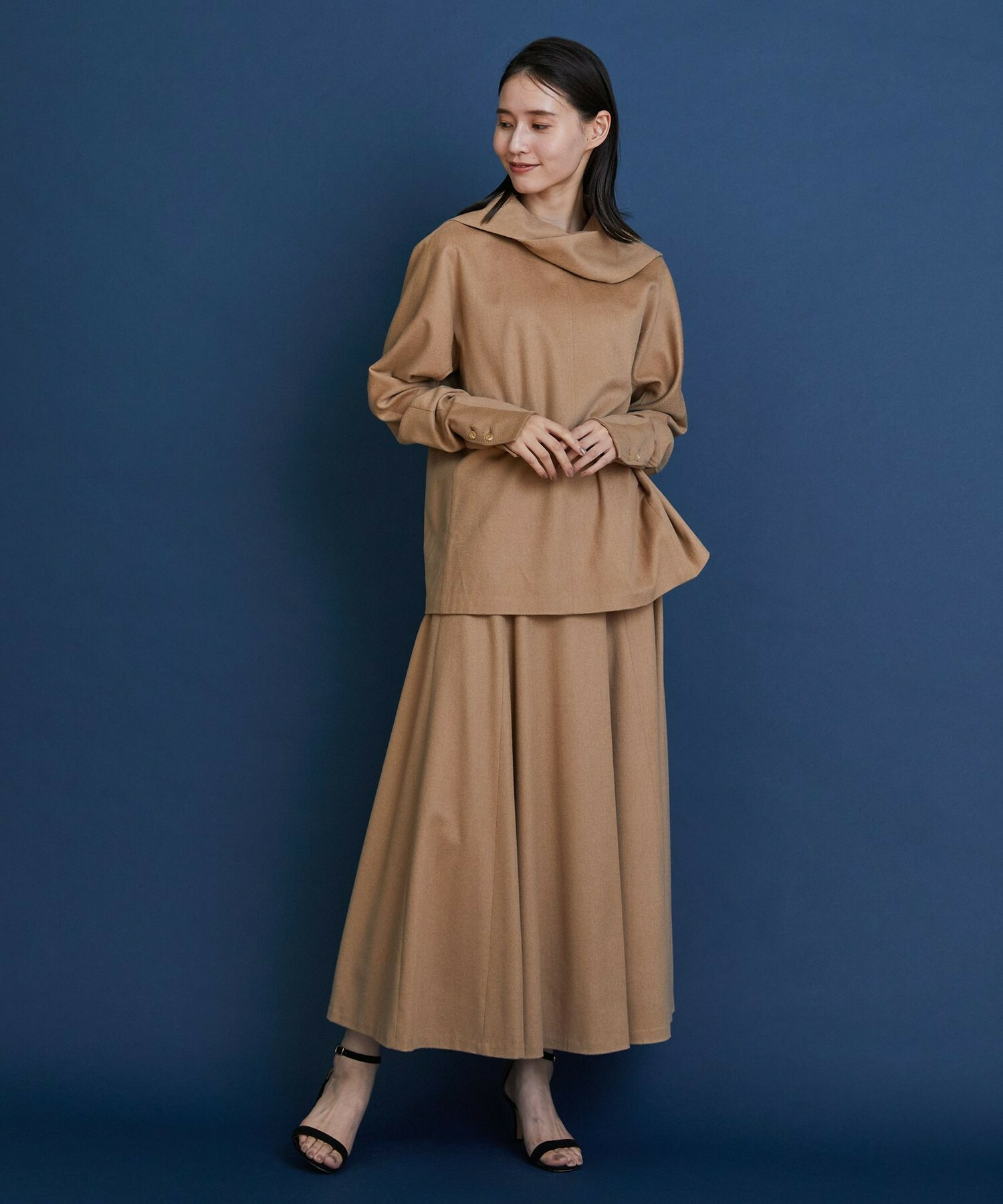 【COUTURIER】ピュアキャメルフレアスカート 詳細画像 キャメル 10