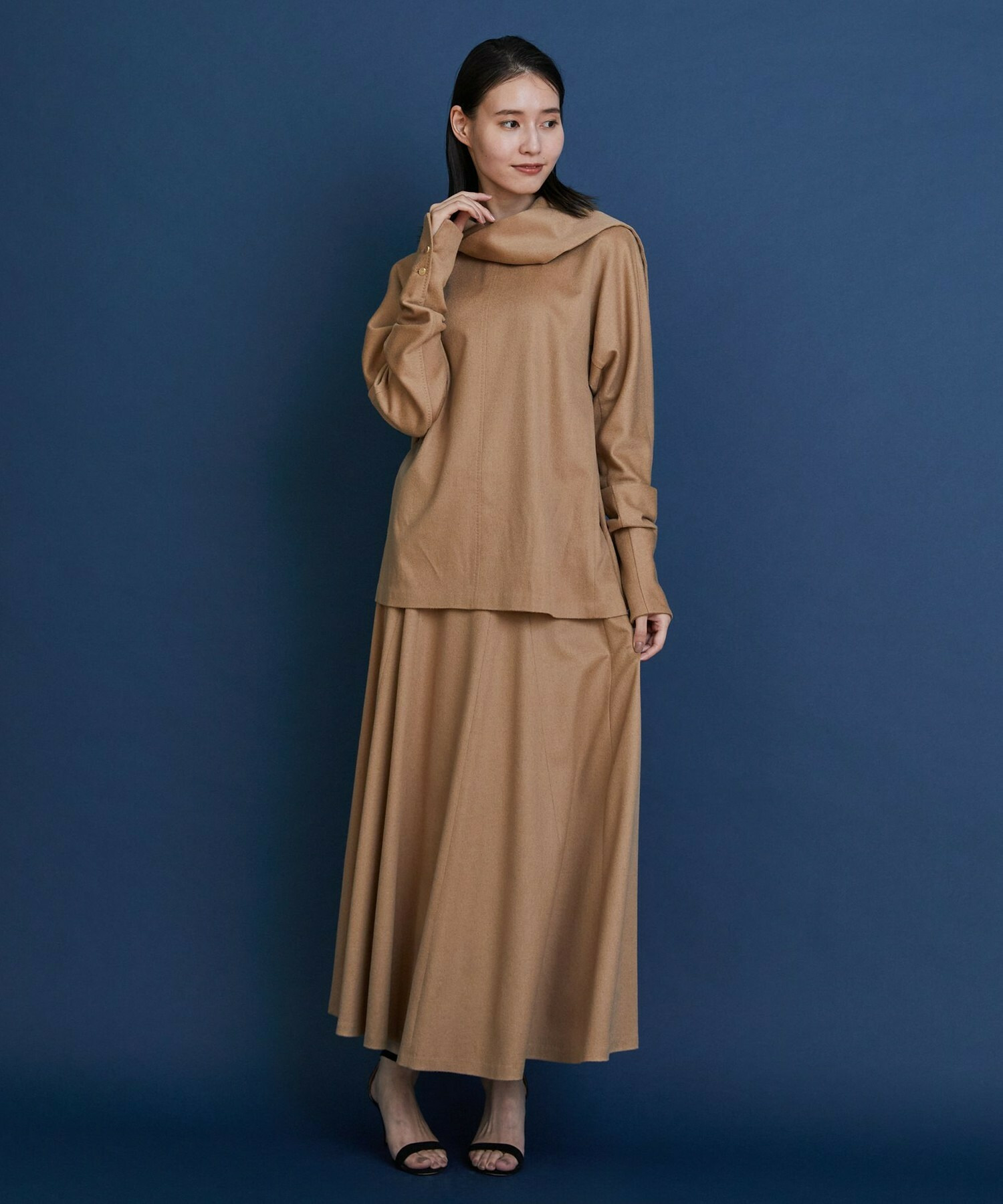 【COUTURIER】ピュアキャメルフレアスカート 詳細画像 キャメル 11