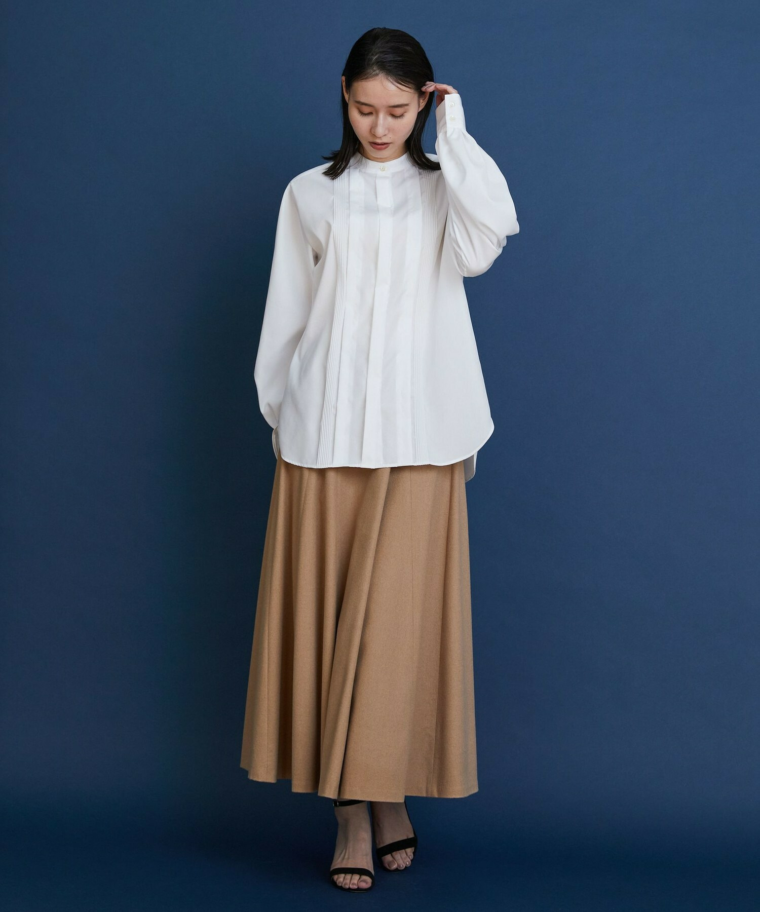 【COUTURIER】ピュアキャメルフレアスカート 詳細画像 キャメル 2