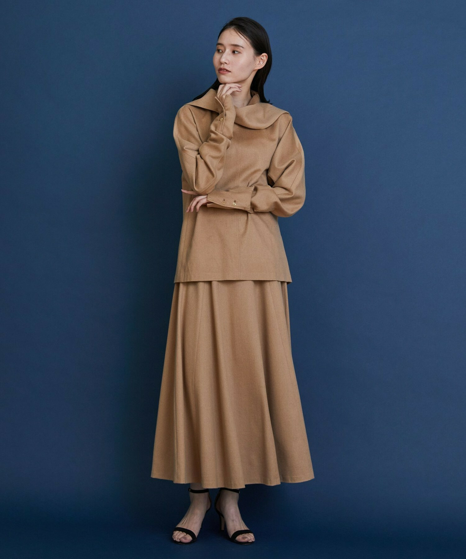 【COUTURIER】ピュアキャメルフレアスカート 詳細画像 キャメル 9