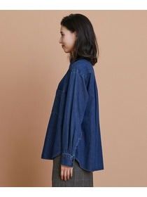 【L'EQUIPE】［eclat 2025年11月号掲載商品］5.9ozデニムシャツ 詳細画像 ブルー 13