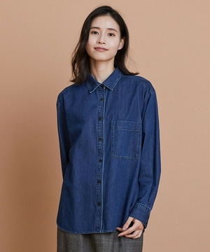 【L'EQUIPE】［eclat 2025年11月号掲載商品］5.9ozデニムシャツ 詳細画像 ブルー 1