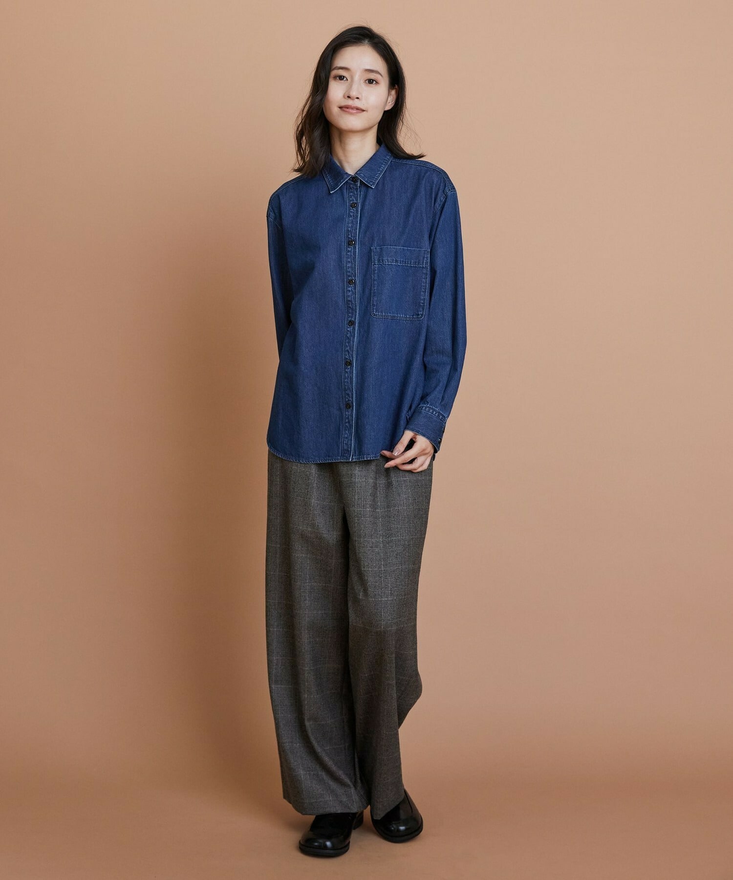 【L'EQUIPE】［eclat 2025年11月号掲載商品］5.9ozデニムシャツ 詳細画像 ブルー 1