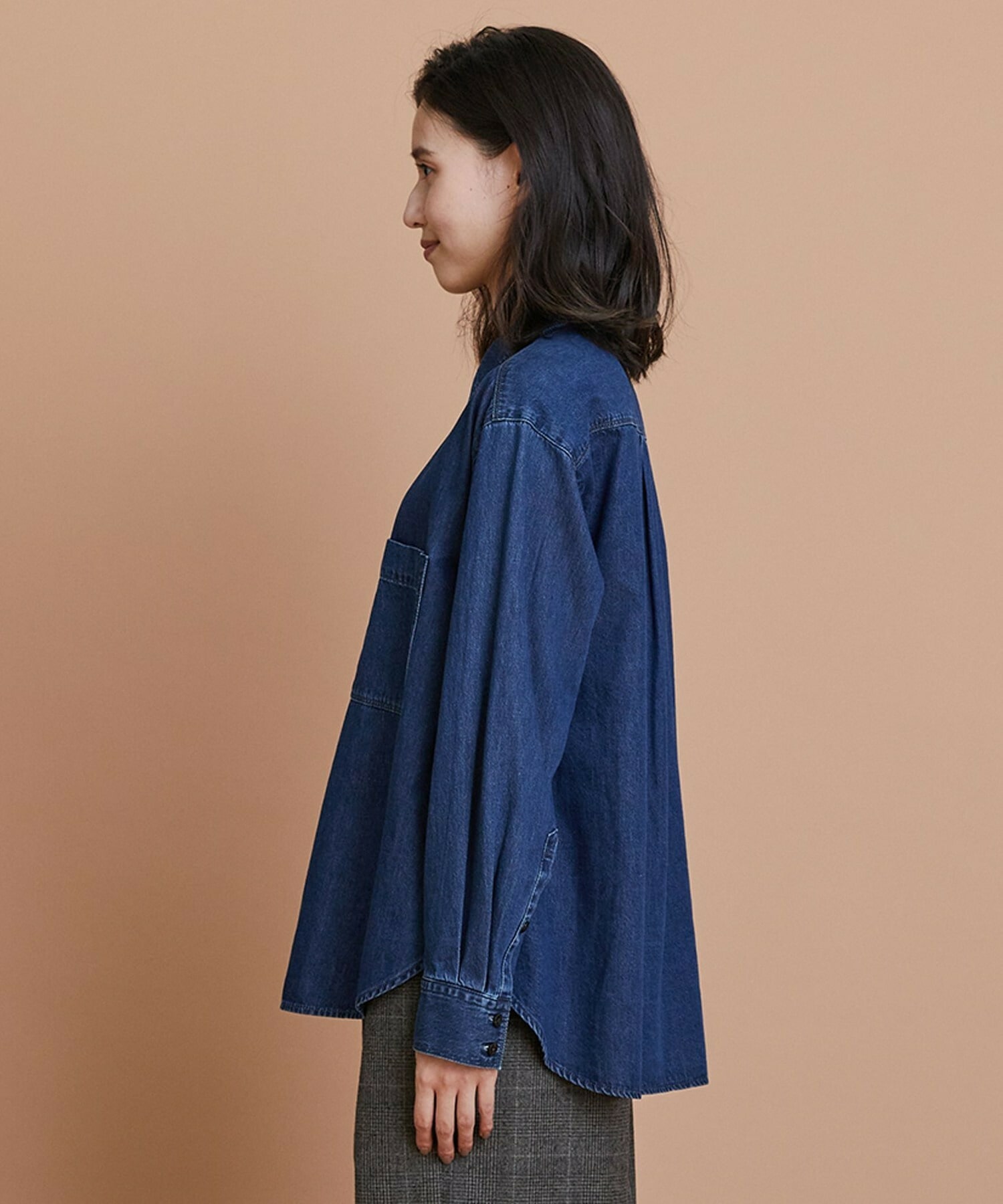 【L'EQUIPE】［eclat 2025年11月号掲載商品］5.9ozデニムシャツ 詳細画像 ブルー 13