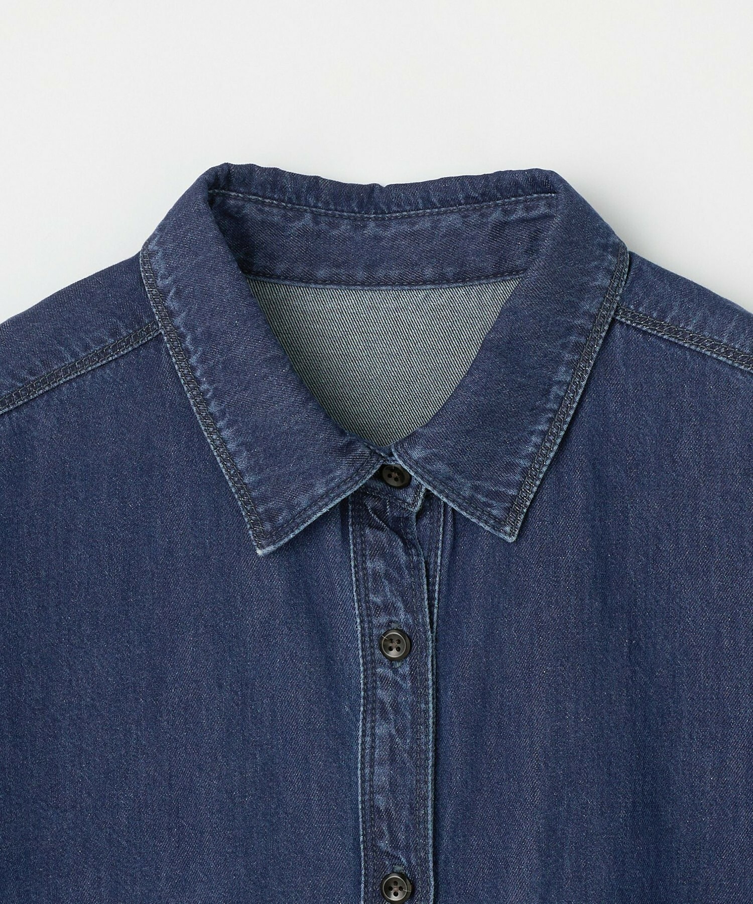 【L'EQUIPE】［eclat 2025年11月号掲載商品］5.9ozデニムシャツ 詳細画像 ブルー 17