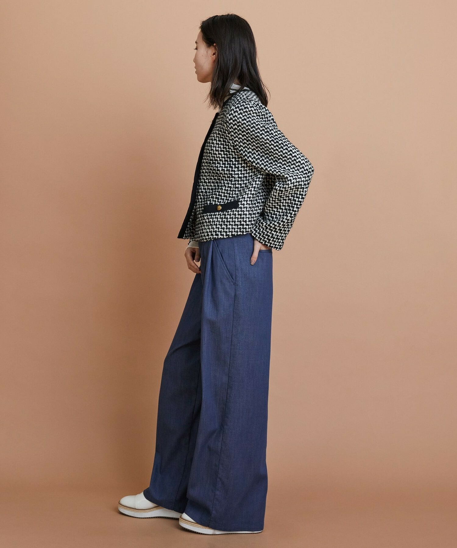 【L'EQUIPE】リヨセルデニムワイドパンツ 詳細画像 ブルー 5