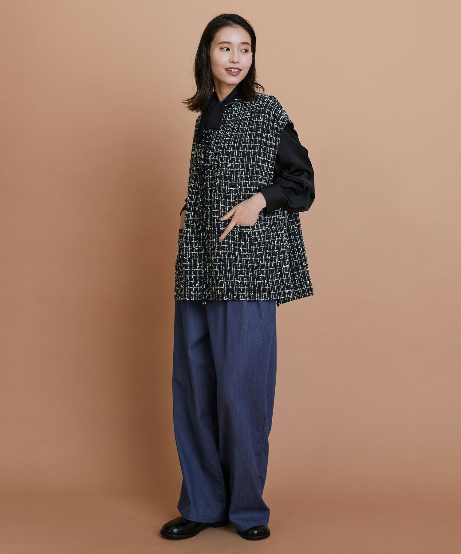 【L'EQUIPE】リヨセルデニムワイドパンツ 詳細画像 ブルー 8