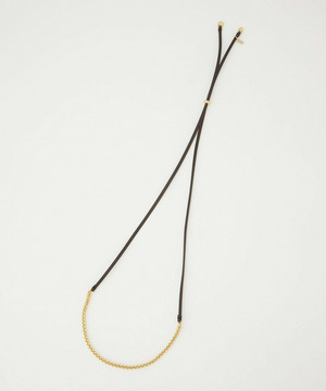 【L'EQUIPE】［eclat 2025年11月号掲載商品］チェーンMIXレザーネックレス 詳細画像 ゴールド 1