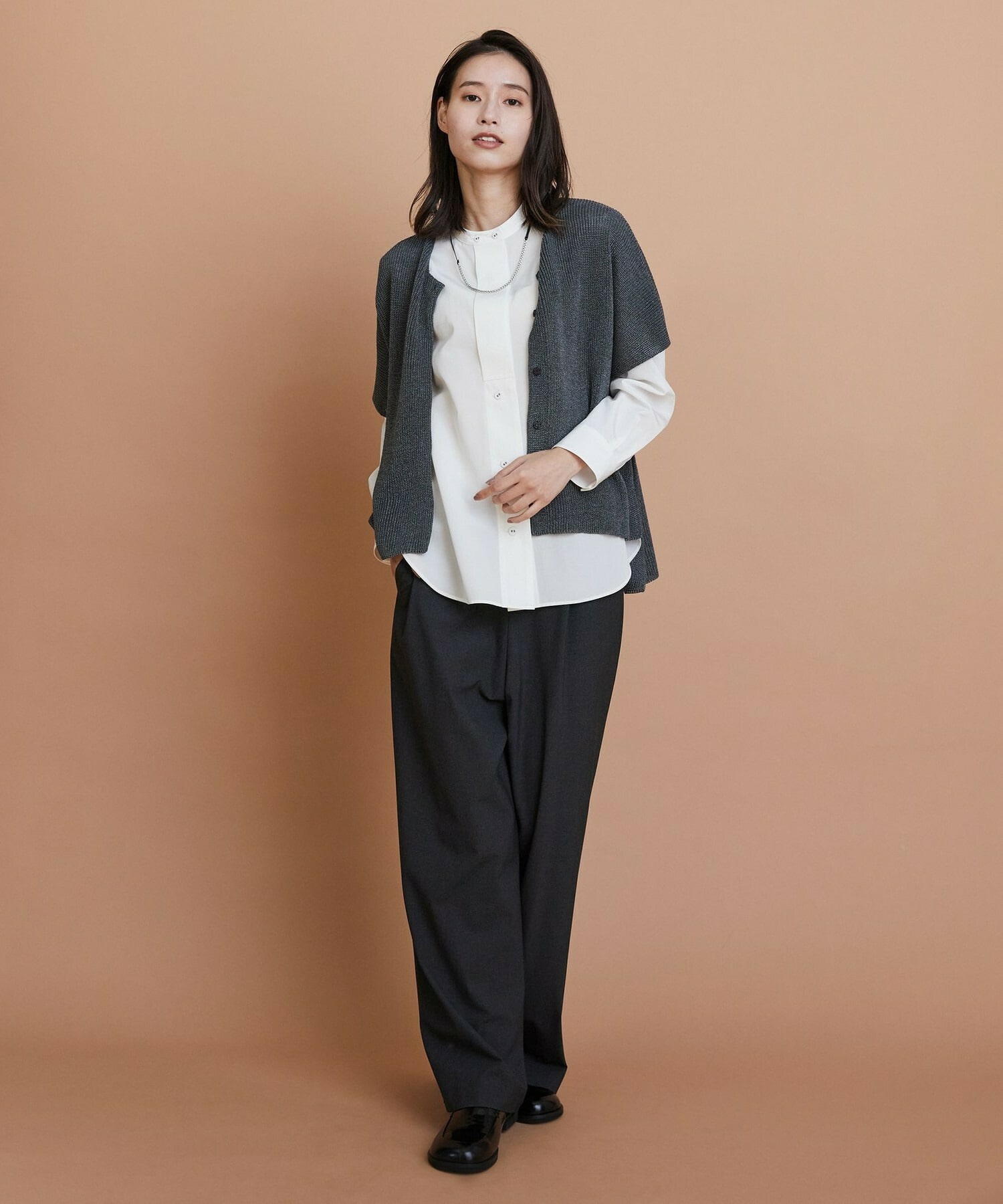 【L'EQUIPE】［eclat 2025年11月号掲載商品］チェーンMIXレザーネックレス 詳細画像 シルバー 4