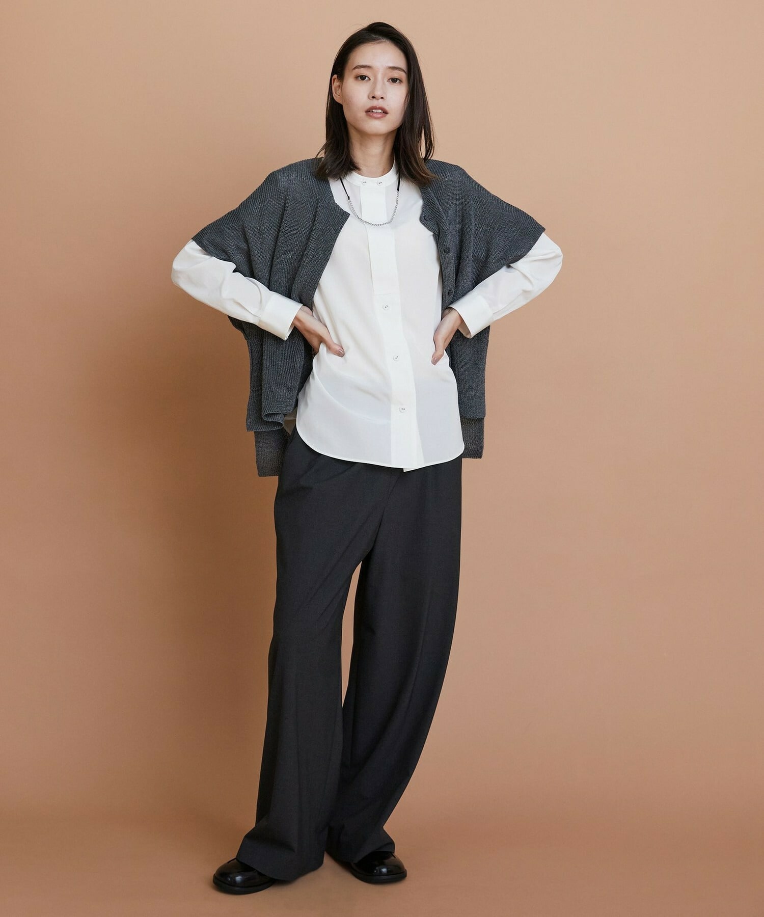 【L'EQUIPE】［eclat 2025年11月号掲載商品］チェーンMIXレザーネックレス 詳細画像 シルバー 5