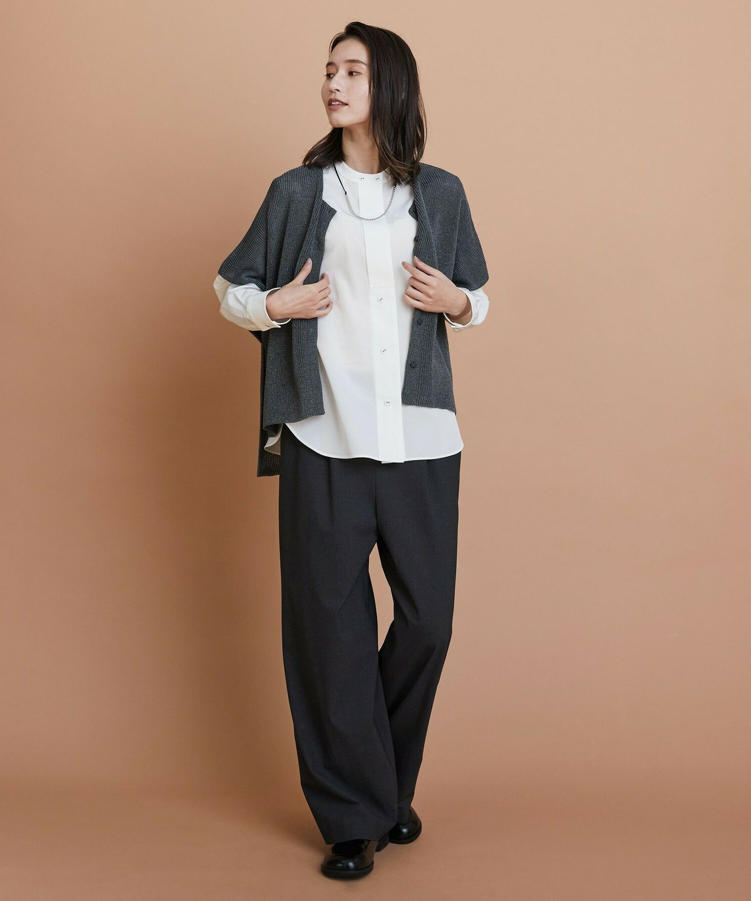 【L'EQUIPE】［eclat 2025年11月号掲載商品］チェーンMIXレザーネックレス 詳細画像 シルバー 6