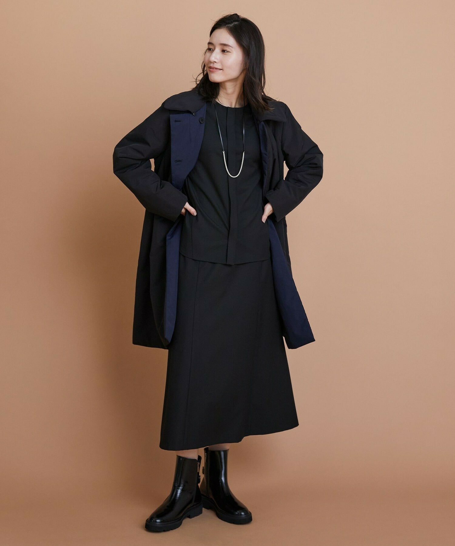 【L'EQUIPE】［eclat 2025年11月号掲載商品］チェーンMIXレザーネックレス 詳細画像 シルバー 7