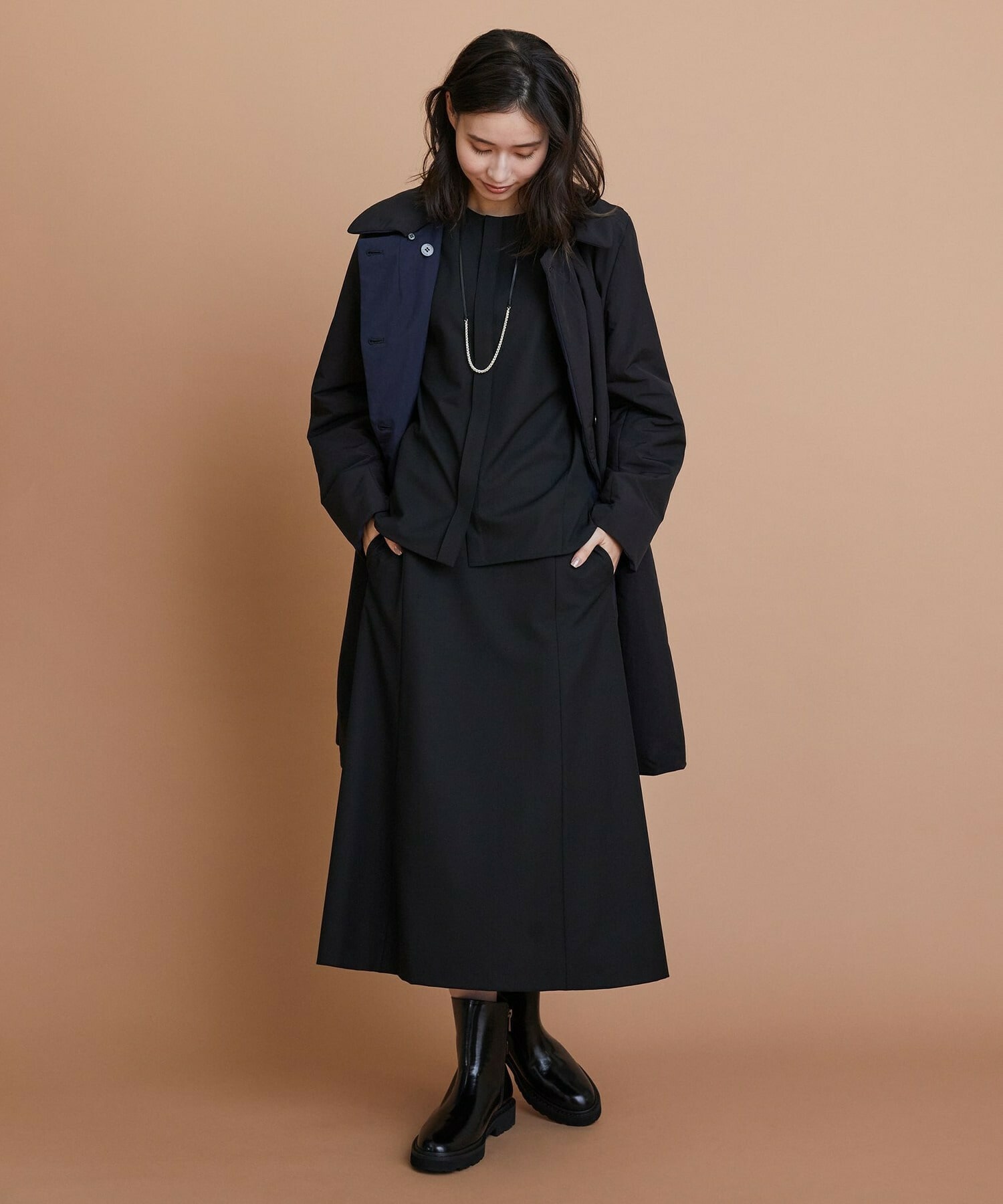 【L'EQUIPE】［eclat 2025年11月号掲載商品］チェーンMIXレザーネックレス 詳細画像 シルバー 8